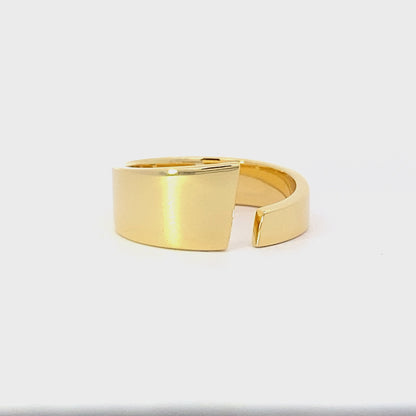 Bold Open Tapered Band Ring in 14K Yellow Gold Plated .925 Sterling Silver