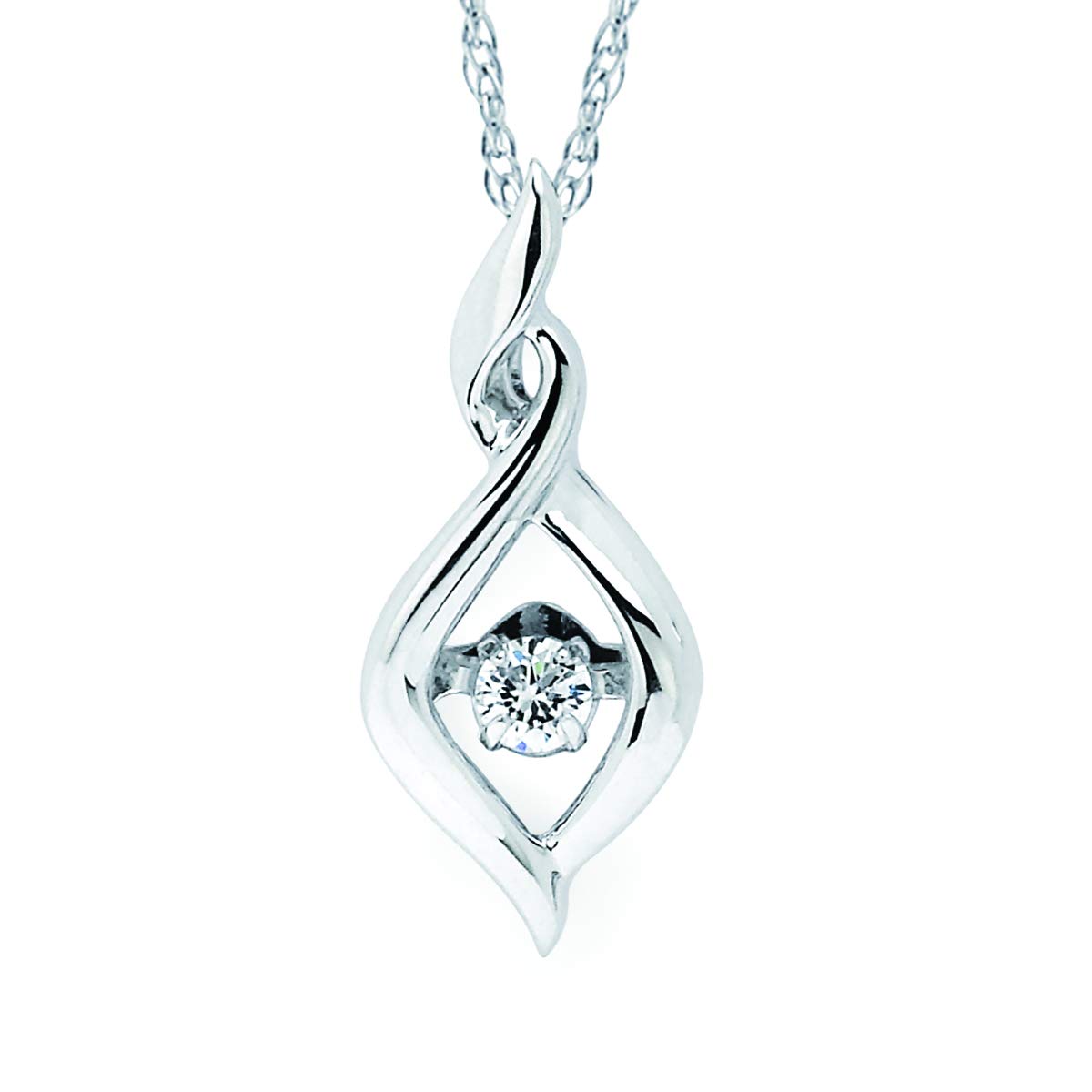 1/8cttw Genuine Dancing Diamond Infinity Pendant Sterling Silver
