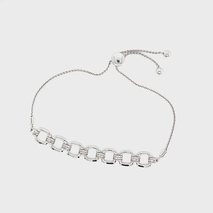 1/5cttw Genuine Diamond Bolo Bracelet in Sterling Silver