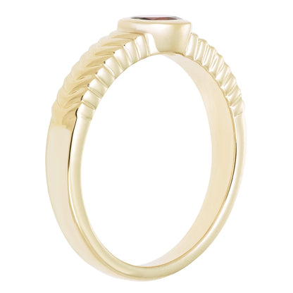 Oval Garnet Ring in 14K Yellow Gold Plated Sterling Silver