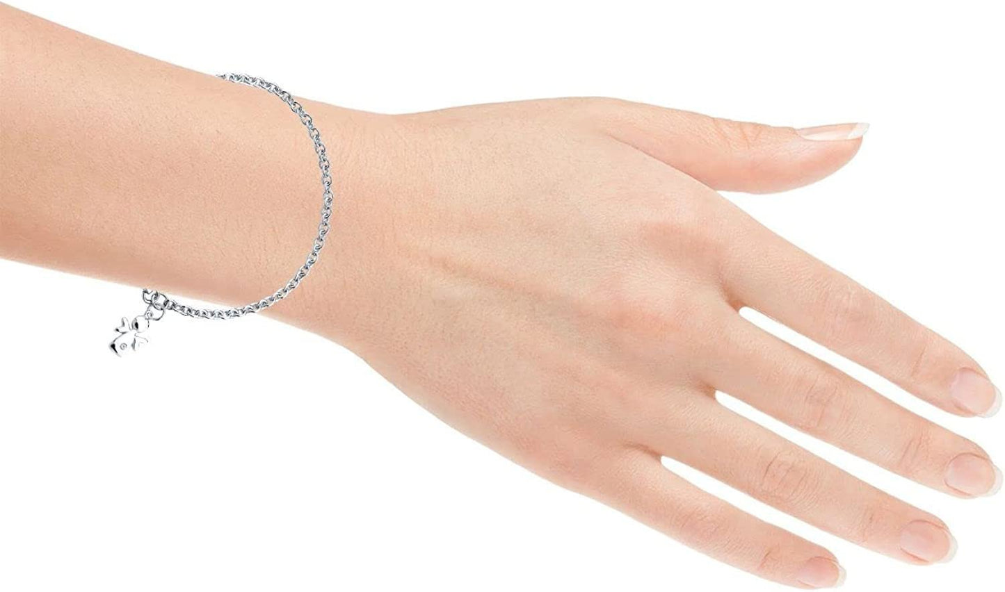 Genuine Diamond Children's Angel Bracelet in Sterling Silver