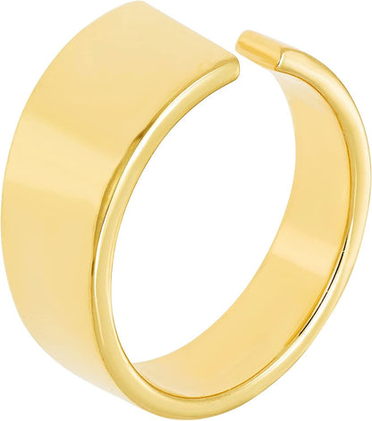 Bold Open Tapered Band Ring in 14K Yellow Gold Plated .925 Sterling Silver