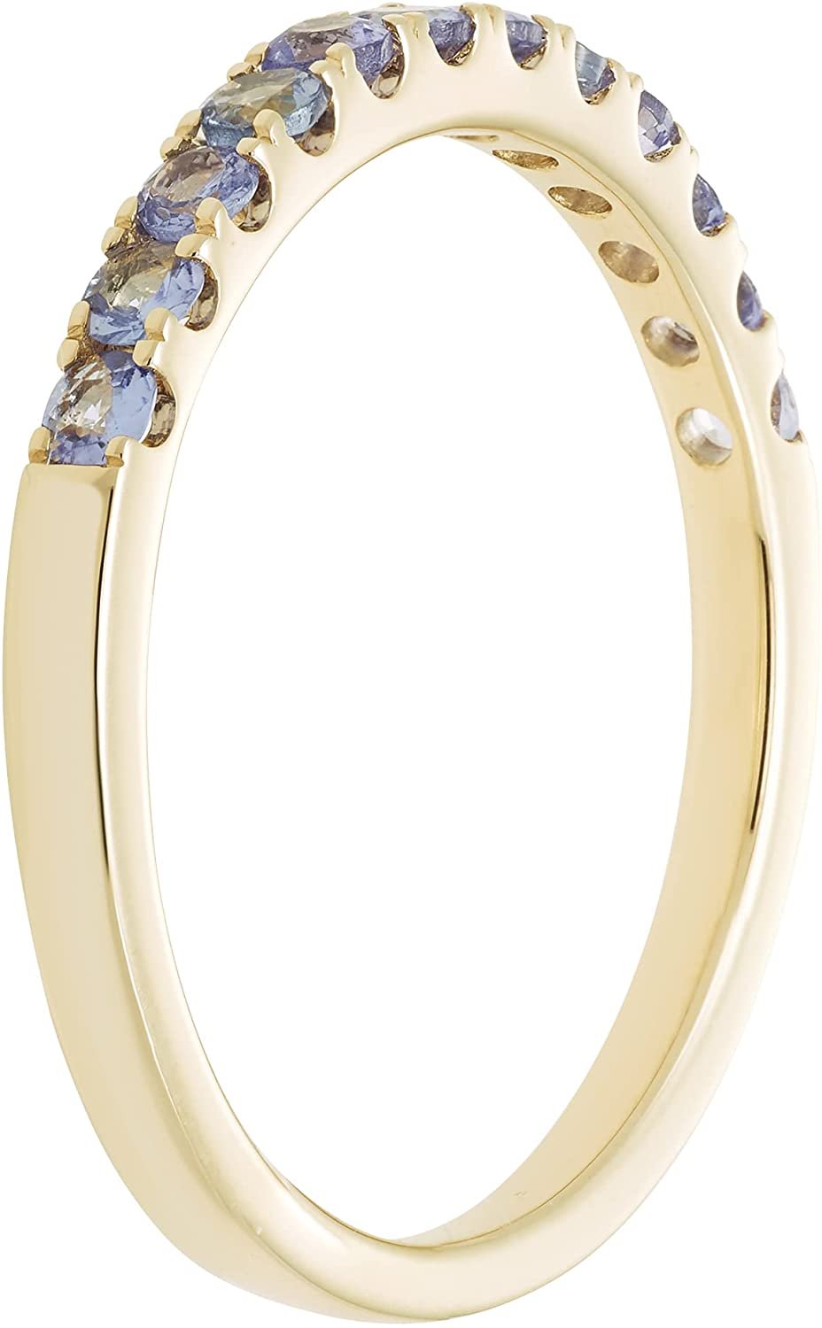 10K White Gold Genuine Tanzanite Birthstone Stacking Ring