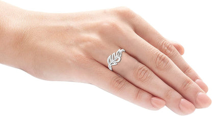 Sterling Silver Open Leaf Statement Ring