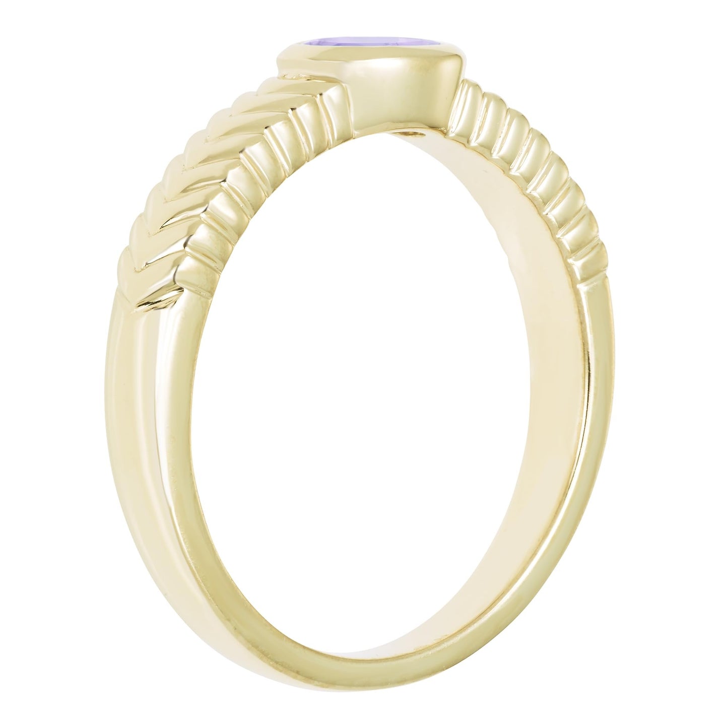 Oval Tanzanite Ring in 14K Yellow Gold Plated Sterling Silver