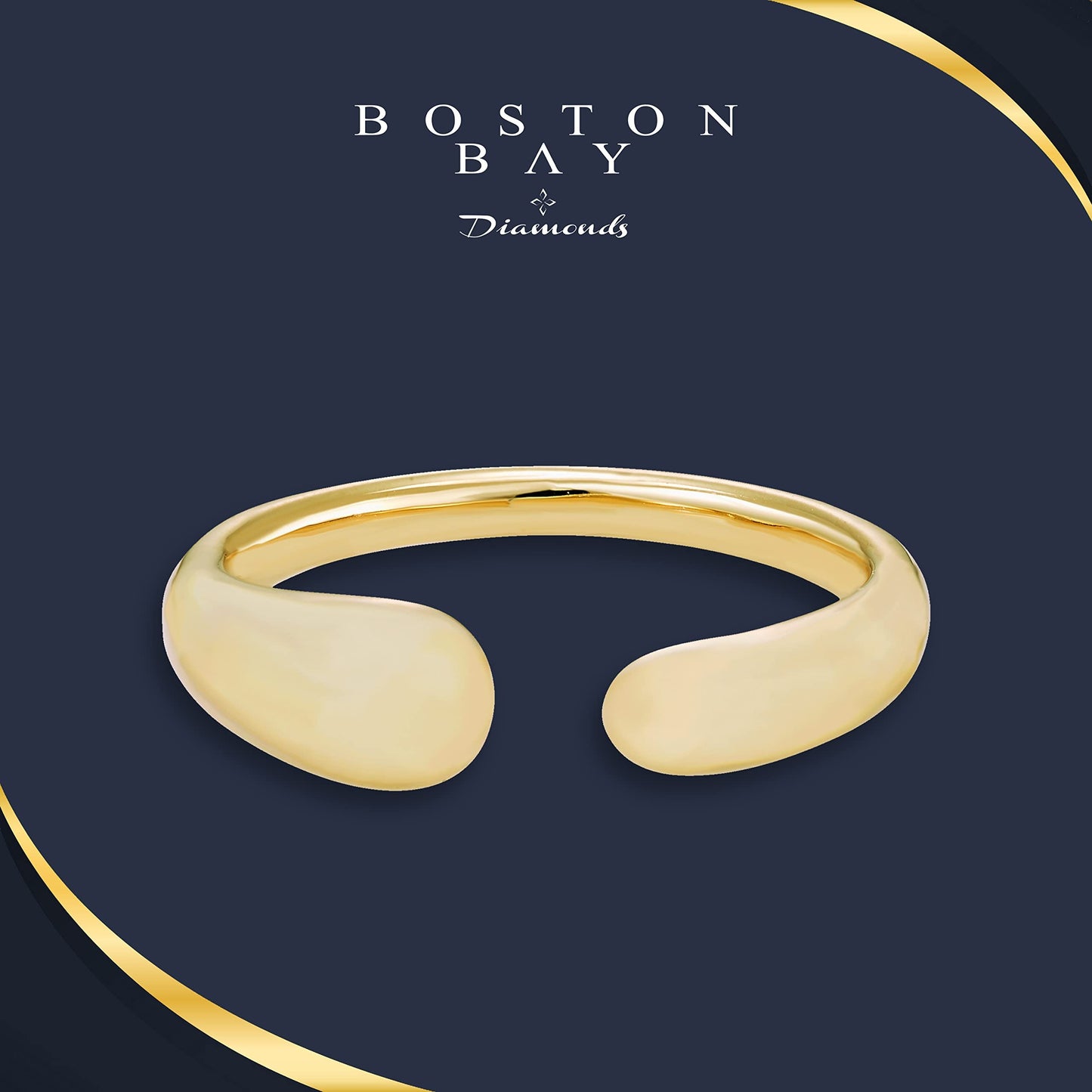 Bold Open Tapered Thick Bubble Ring in 14K Yellow Gold Plated .925 Sterling Silver