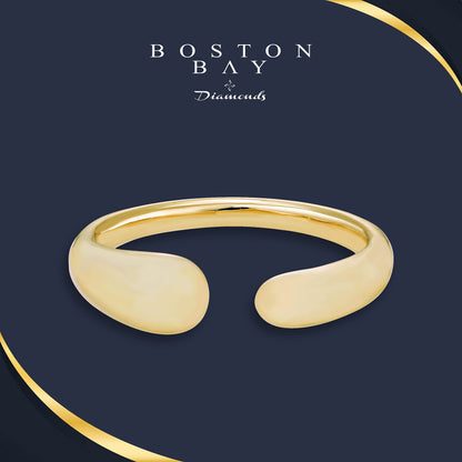 Bold Open Tapered Thick Bubble Ring in 14K Yellow Gold Plated .925 Sterling Silver