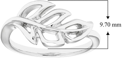 Sterling Silver Open Leaf Statement Ring