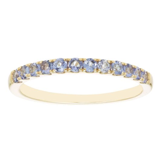 10K White Gold Genuine Tanzanite Birthstone Stacking Ring