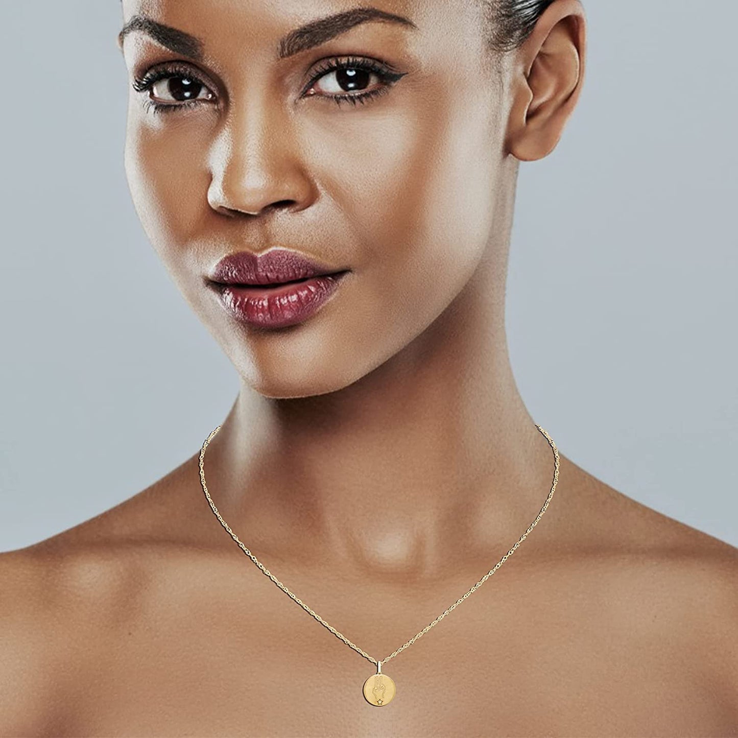Diamond Peace Medallion Pendant in 14K Yellow Gold Sterling Silver