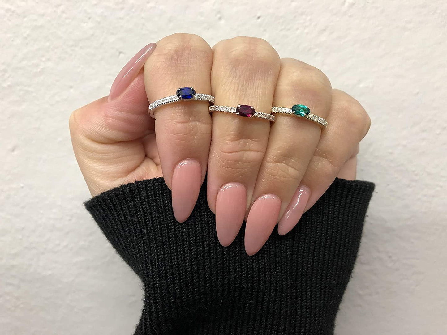 10K Yellow Gold Lab-Grown Oval Emerald & 1/10cttw Genuine Diamond Statement Ring