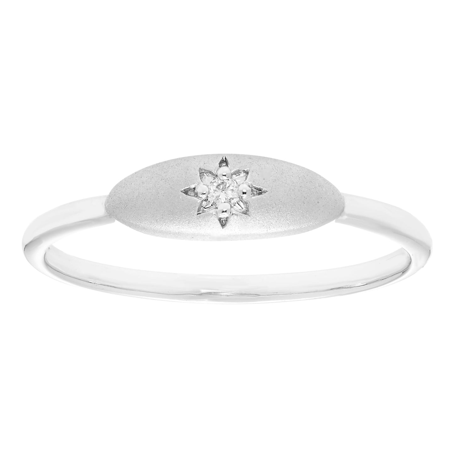 Diamond Signet Ring in Sterling Silver