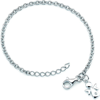 Genuine Diamond Children's Angel Bracelet in Sterling Silver